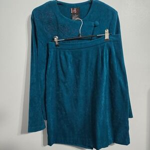 V#62 R&K Originals Embroidered‎ Jacket Skirt Suit Set Women's Size 8